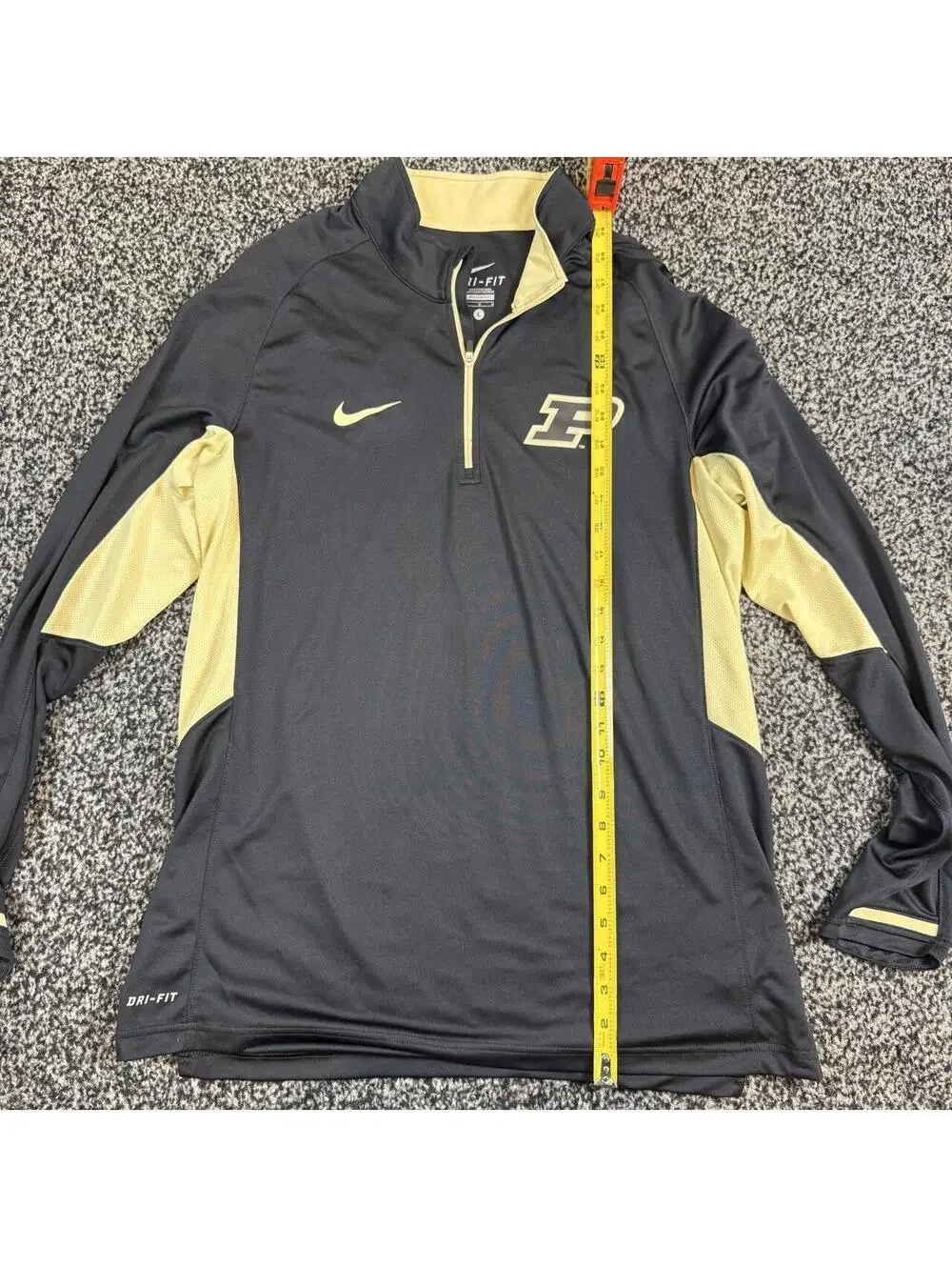 Nike Purdue Boilermakers Dri-Fit Quarter Zip L Yellow Panels